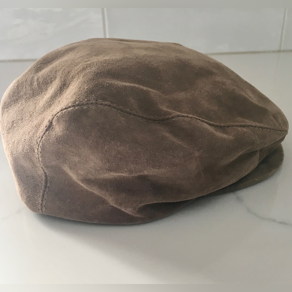 Vtg Brooks Brothers Suede Leather Newsboy Cabbie Cap Hat sz M